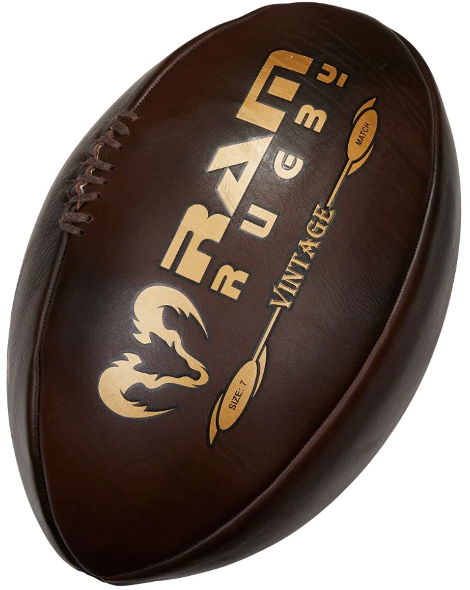 Vintage rugbybal - Retro style - Donker bruin - Maat 5