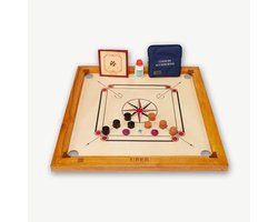 Ubergames Carrom Board - Compact spel van 68x68 cm - Eco Hardhout India