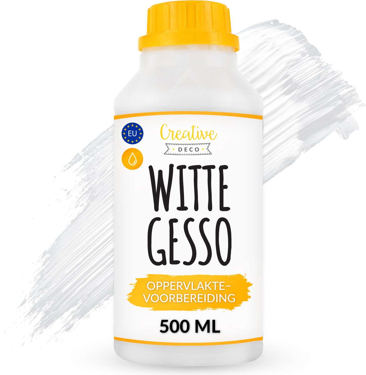 Creative Deco Wit Gesso Acryl Primer | 500 ml | Professionele Schildervoorbereiding | Perfecte Verfbasis | Ideaal voor Kunstenaars, Ambachtslieden, Studenten
