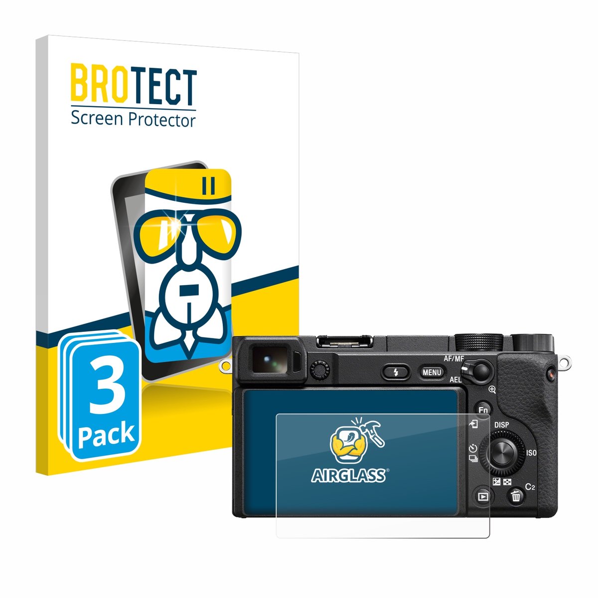 Screenprotector 3 Stuks voor Sony Alpha 6400A Beschermglas transparant