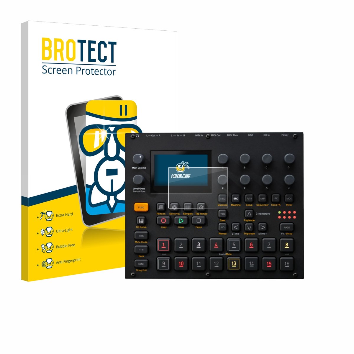 Screenprotector voor Elektron Digitakt II Beschermglas transparant