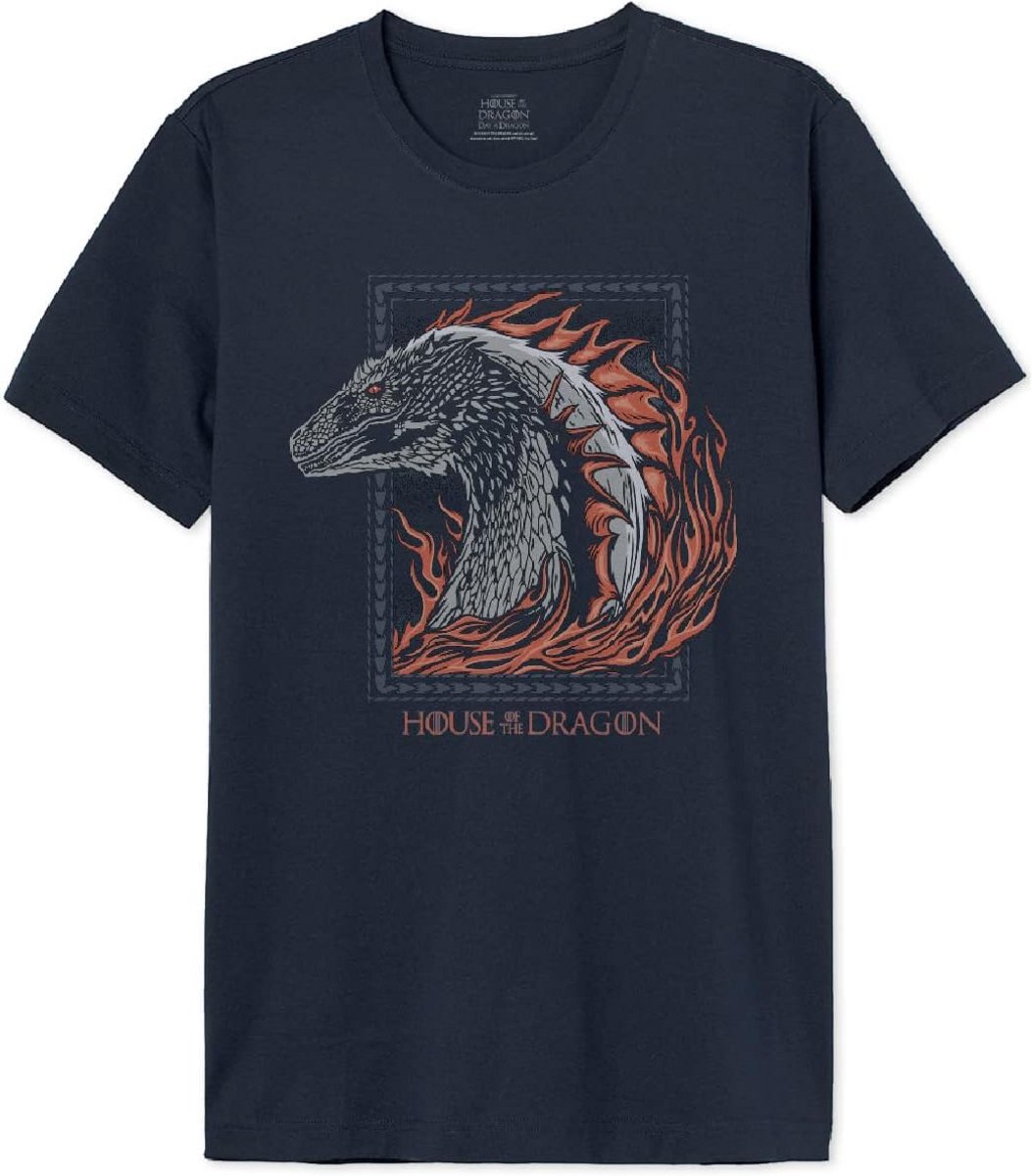 T-shirt Heren Marineblauw - Game of Thrones Prequel Thema - Maat 3XL