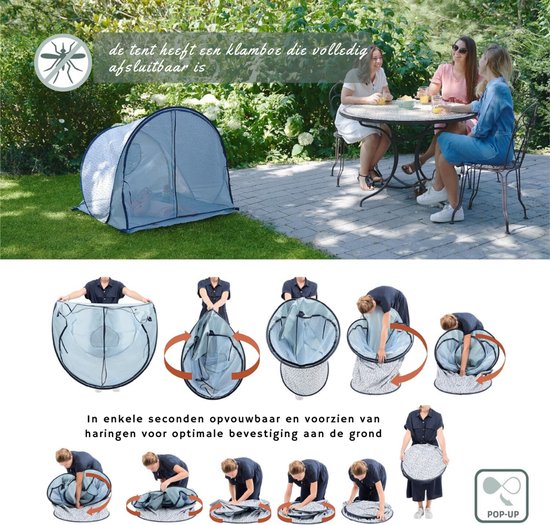 Zyrex® Strandtent uv Bescherming - Strandschel - Zonbescherming - Lichtblauw - 98cm x 90cm x 85cm van Merkloos — afbeelding 3