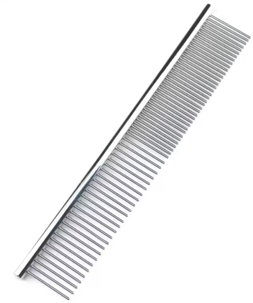 Scoby - Kam - Vachtkam - Huisdierenkam - Pet Comb - Grove en Fijne Kant - Anti-Klit - Metaal - 25 CM
