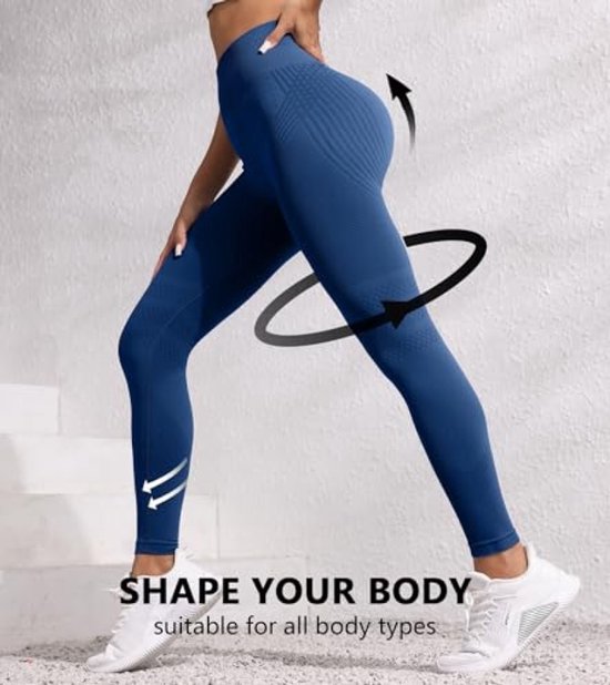 Vormgevende sportlegging dames - Hoge taille compressiebroek voor fitness en yoga — afbeelding 3