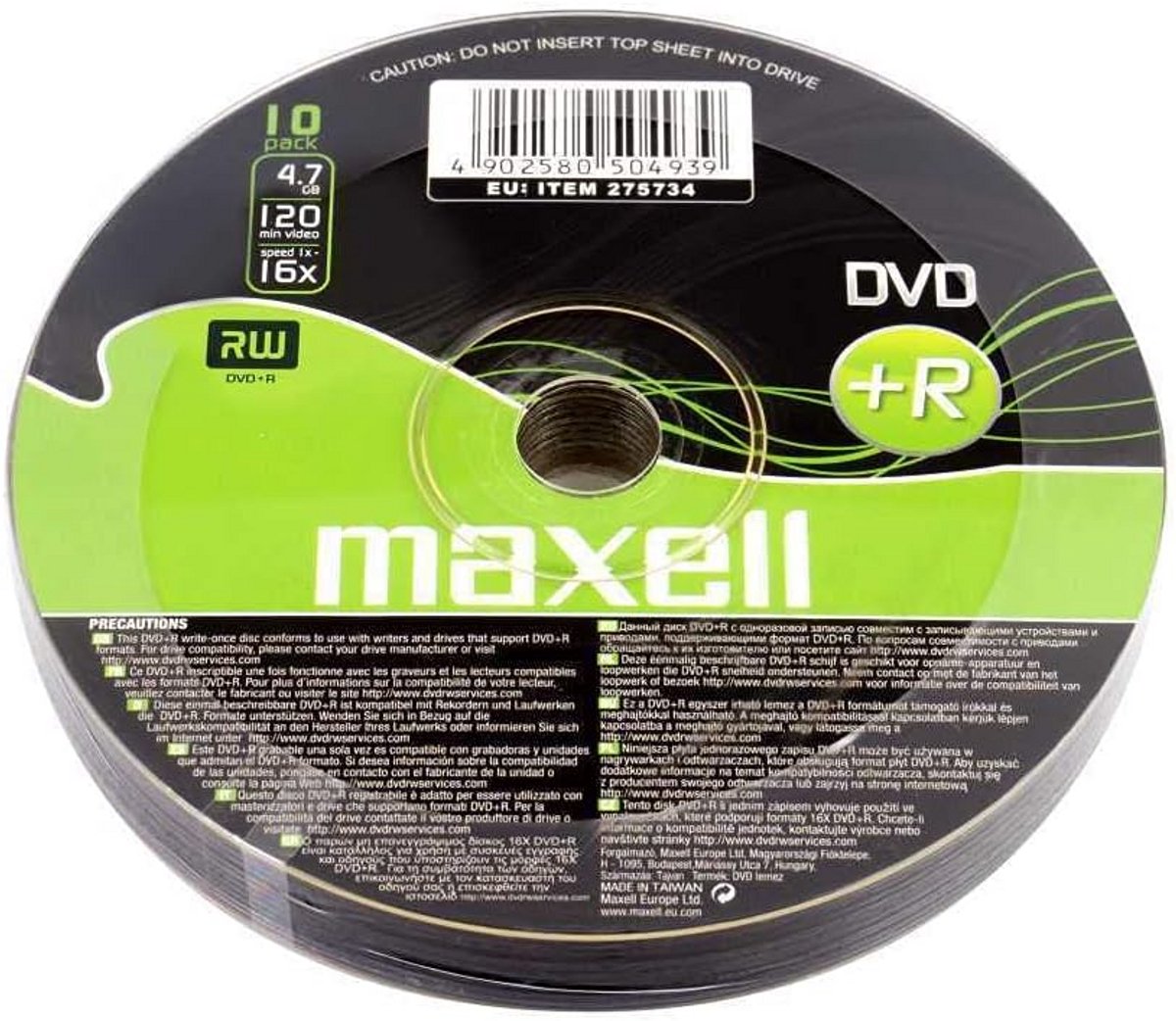 DVD+R Disc Opslag 4.7 GB 120 Minuten Max. 16x Snelheid Archiveren