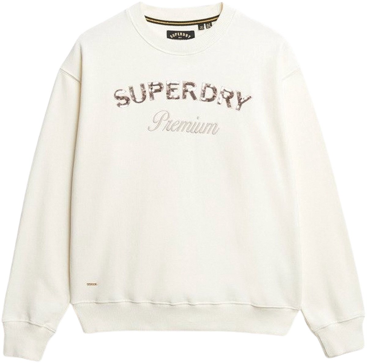 Superdry Premium Design Loose Crew Sweater Dames Wit