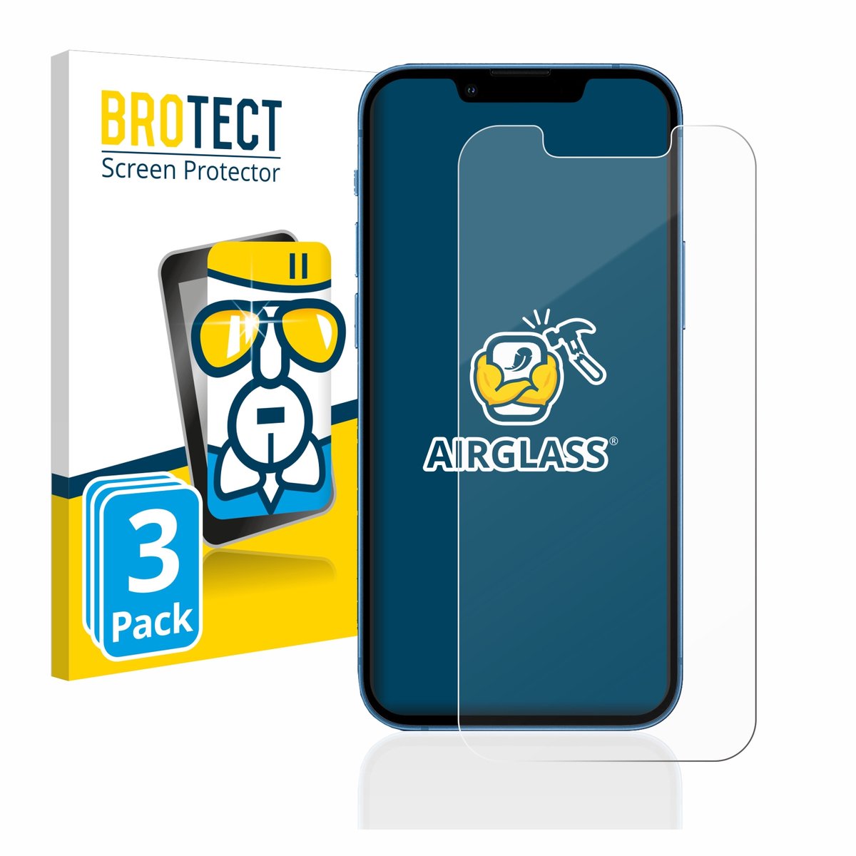 Screenprotector 3 Stuks voor Apple iPhone 13 mini Beschermglas transparant