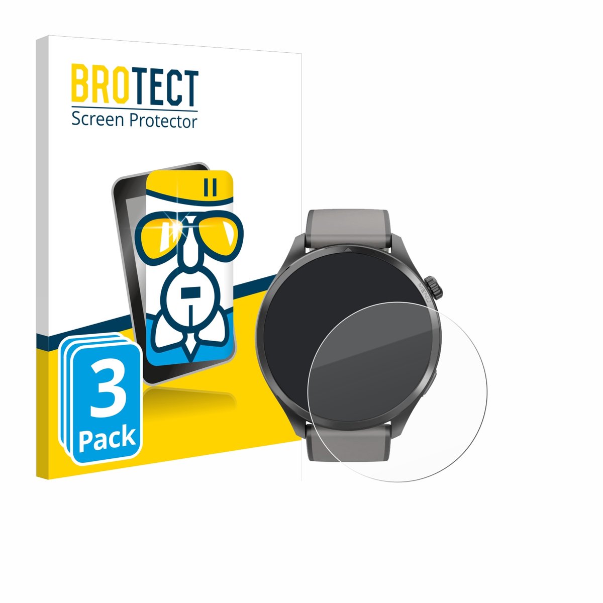 Screenprotector 3 Stuks voor Hama Smartwatch 9000 Beschermglas transparant