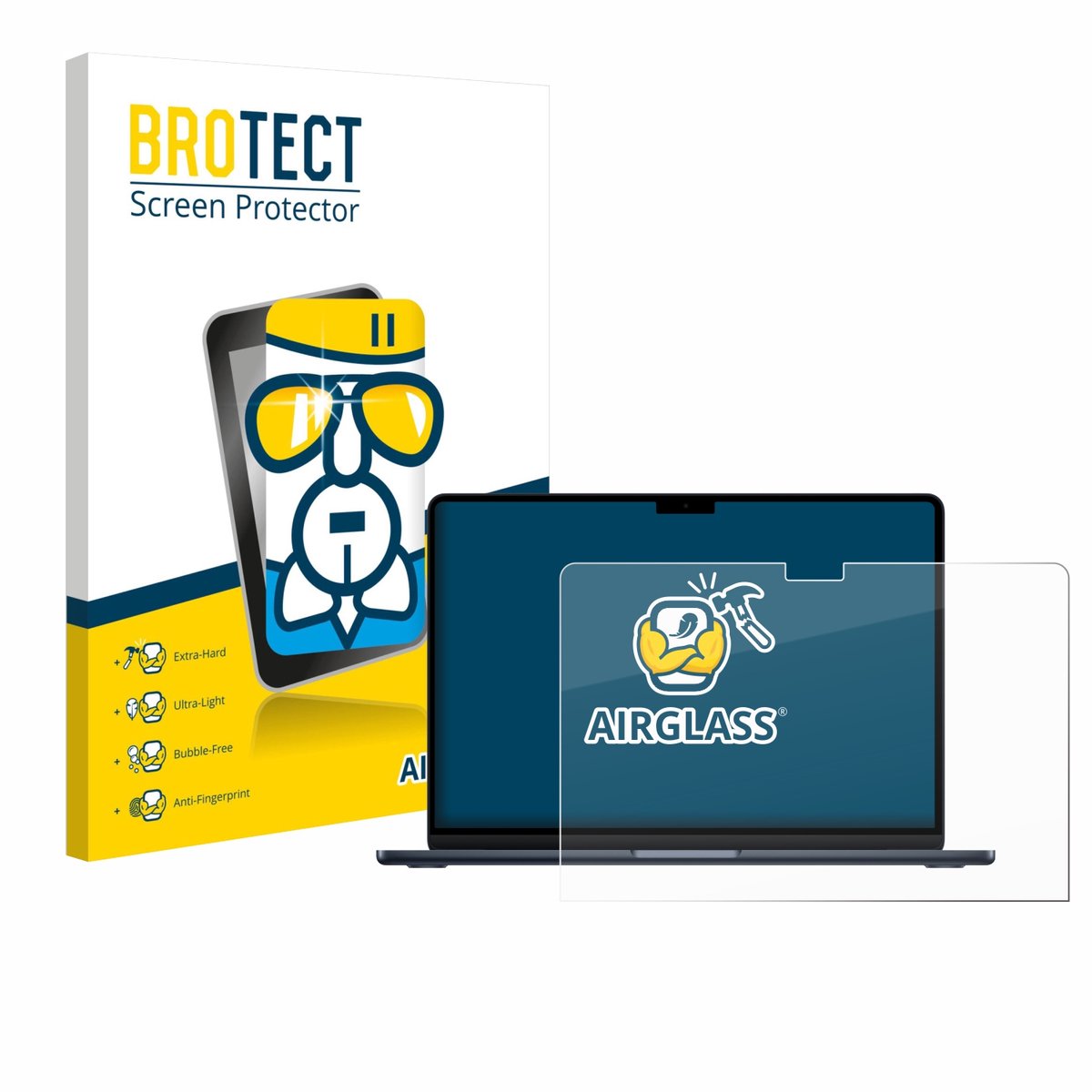 Screenprotector voor Apple MacBook Air 13" M4 2025 / M5 2026 Beschermglas transparant
