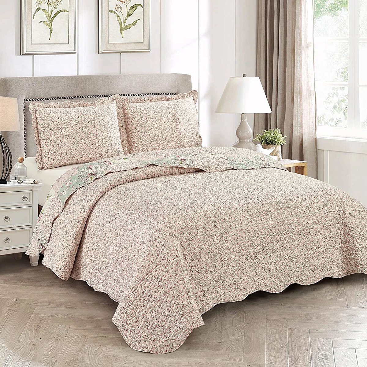 Lavandoux - Bedsprei - Quilt - Rosebud - 260x240cm - 2-persoons - Roze — cadeau in Wonen & Interieur - foto 5