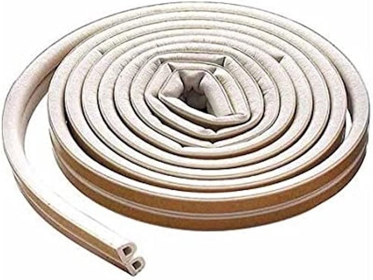 Zelfklevende EPDM Rubber D-Profiel Tochtstrip - Wit, 5 Meter