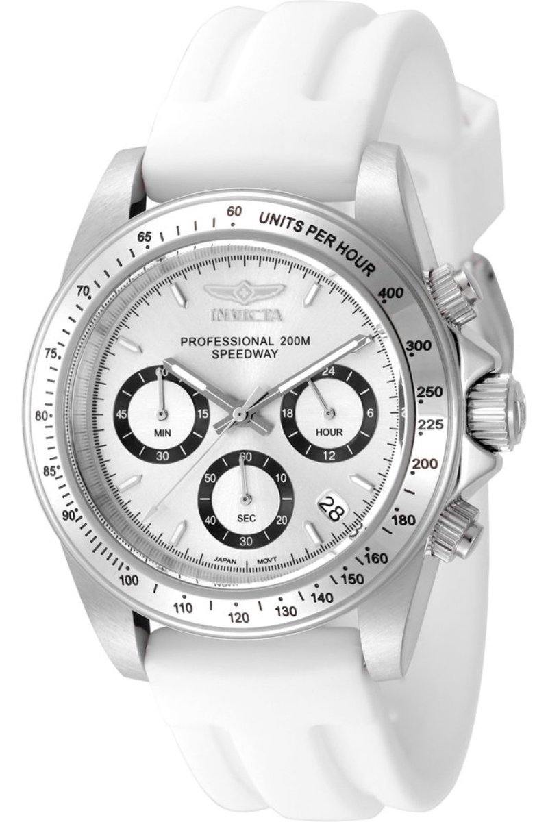 Invicta Speedway 50488 Heren Horloge - Waterdicht - Analoog - Quartz Uurwerk - Roestvrij Staal met zilveren Wijzerplaat - 40mm