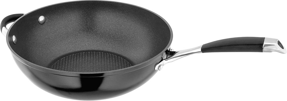 Wokpan 28 cm Zwart Roestvrij Staal