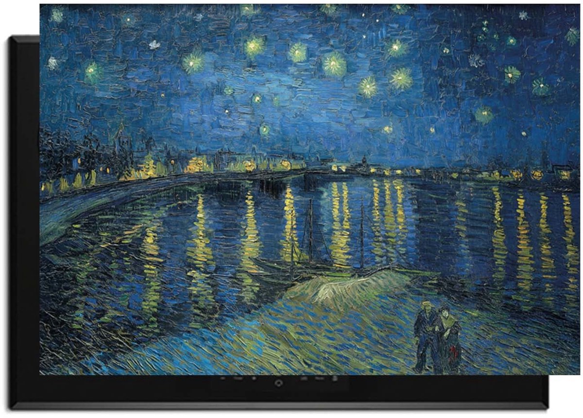KitchenArt - Sterrennacht boven de Rhône – Inductie Beschermer - 52x35 cm - Kookplaat Beschermer - Luxe Afdekplaat Inductieplaat - Anti-slip & Oprolbaar - Beschermmat Inductiekookplaat