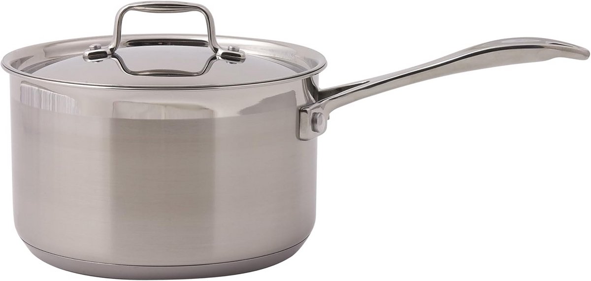 RVS Steelpan met Deksel 14 cm - Geschikt voor Alle Warmtebronnen Inclusief Inductie