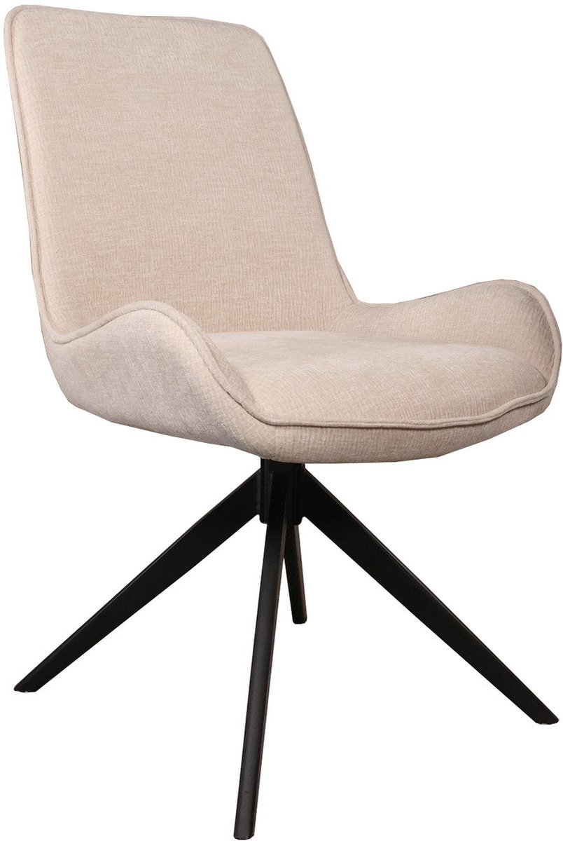 Lizzely Garden & Living SET DEAL: 6 stuks Eetkamerstoel draaibaar Marloes beige eetstoel draaibare stoel zetel