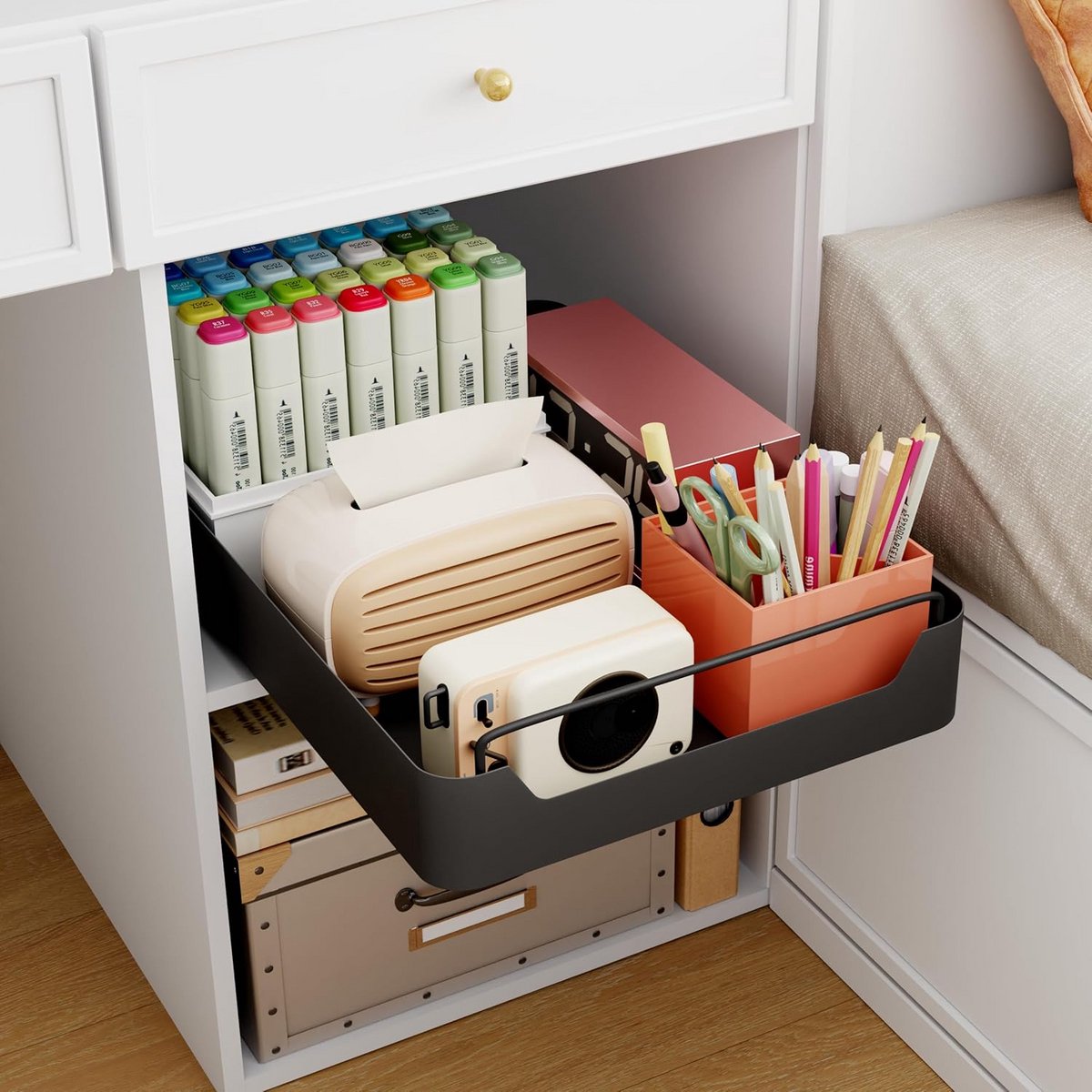Uitschuifbare Keukenlade Organizer 40 cm Zwart voor Kruiden en Kastinrichting