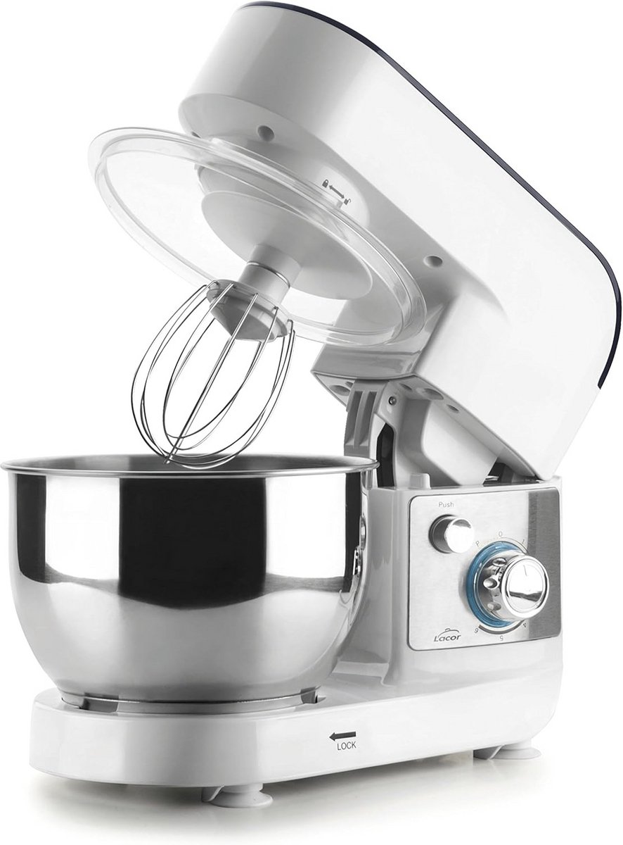 Keukenmixer met Kom en 6 Snelheden voor Menger en Kneedmachine