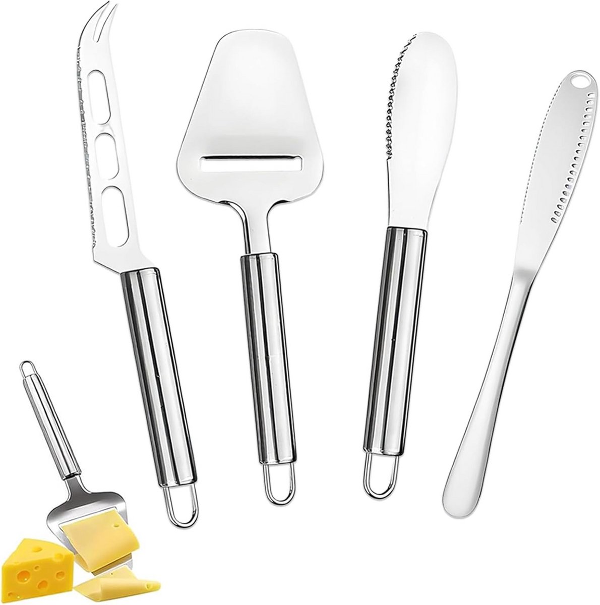 Set van 4 Kaasschaven en Kaassnijders, Perfect voor Zachte en Harde Kaas
