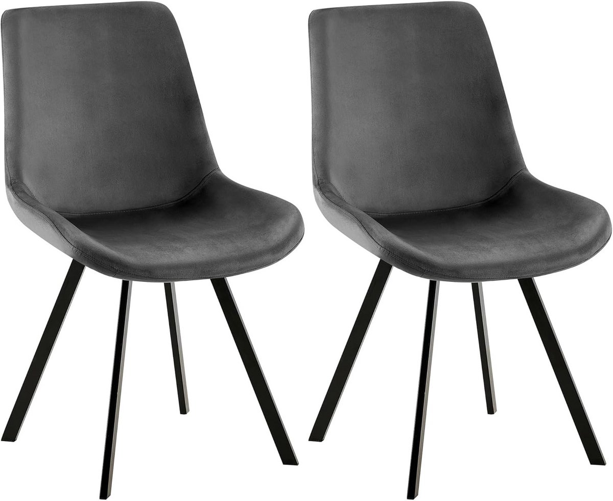 Set van 2 Draaibare Eetkamerstoelen met Fluwelen Bekleding en Rugleuning