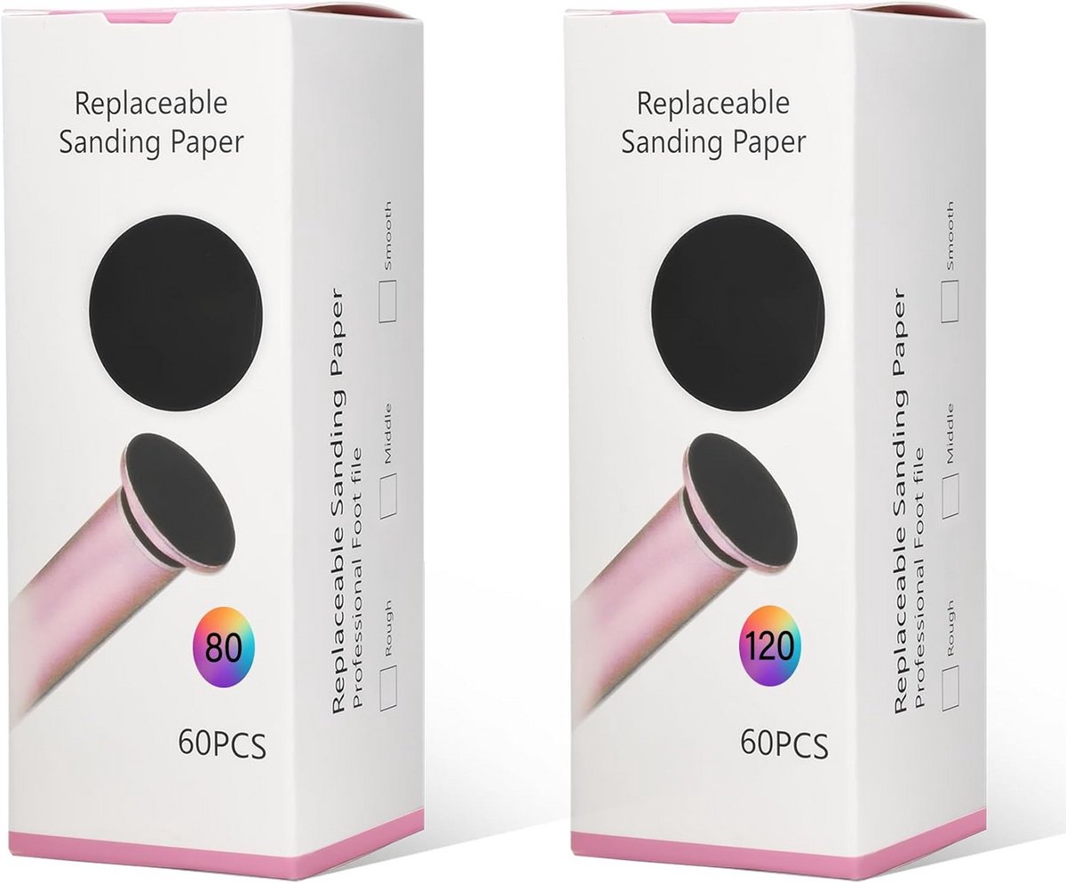 Schuurpapier Schijven voor Elektrische Eeltverwijderaar - 120 Stuks (80 & 120 Grit)