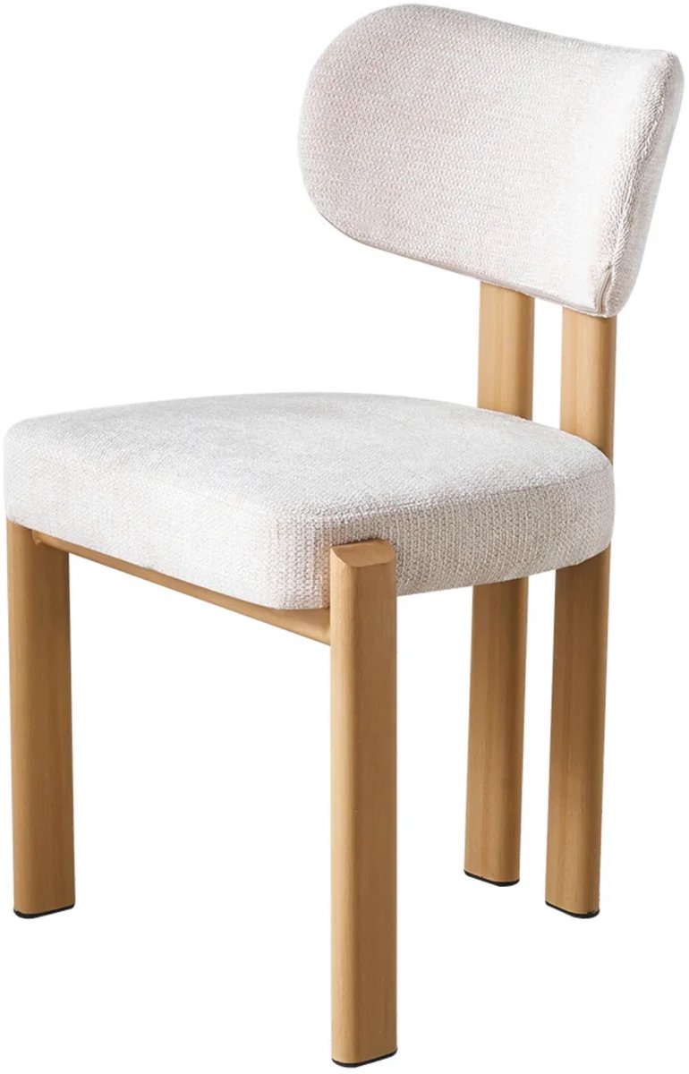 Eetkamerstoel Japandi Naomi beige lichtbruine poten japanse stijl eetstoel zetel