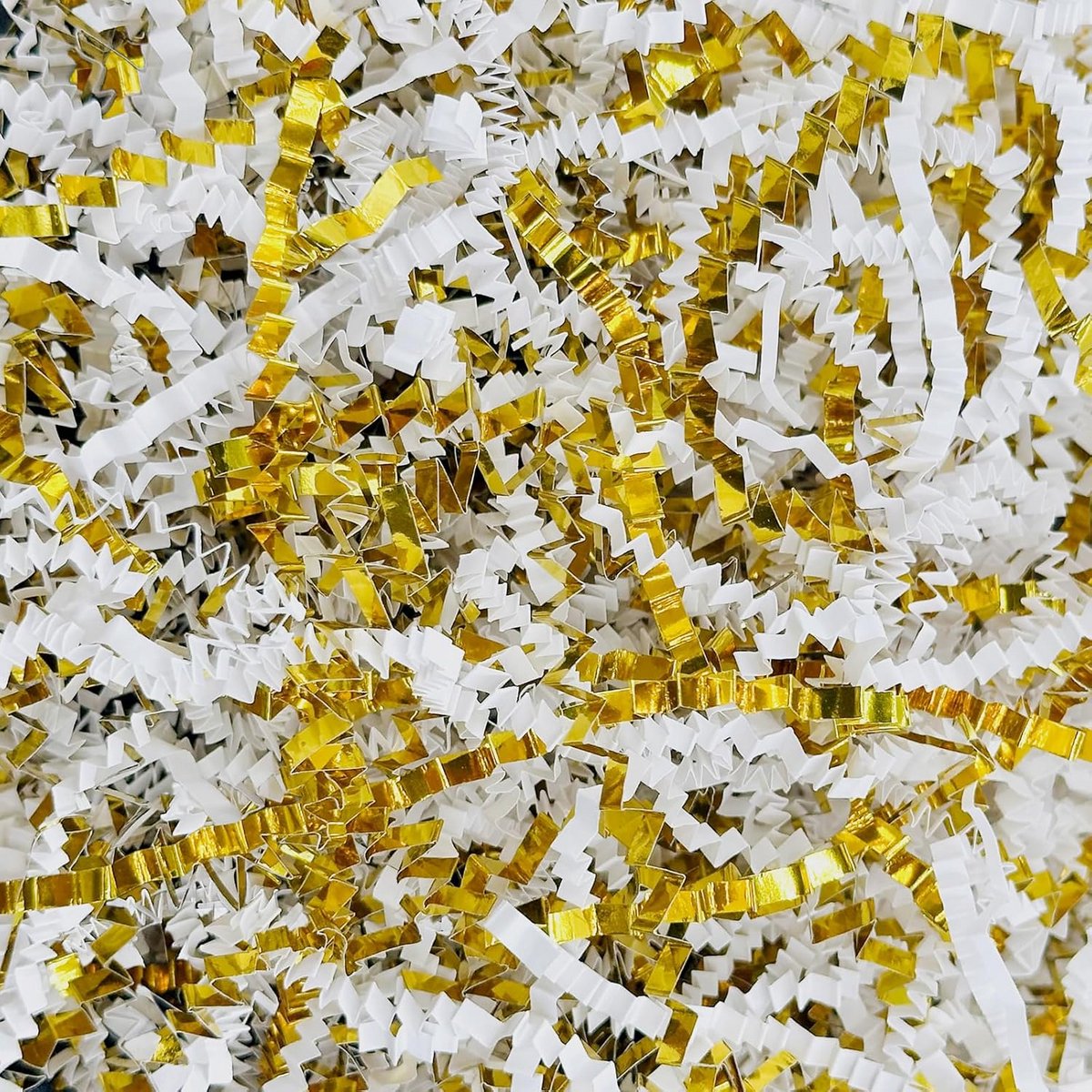 1 Lb Wit en Goud Gekruld Papier Versnipperd Vuller voor Geschenken en Manden