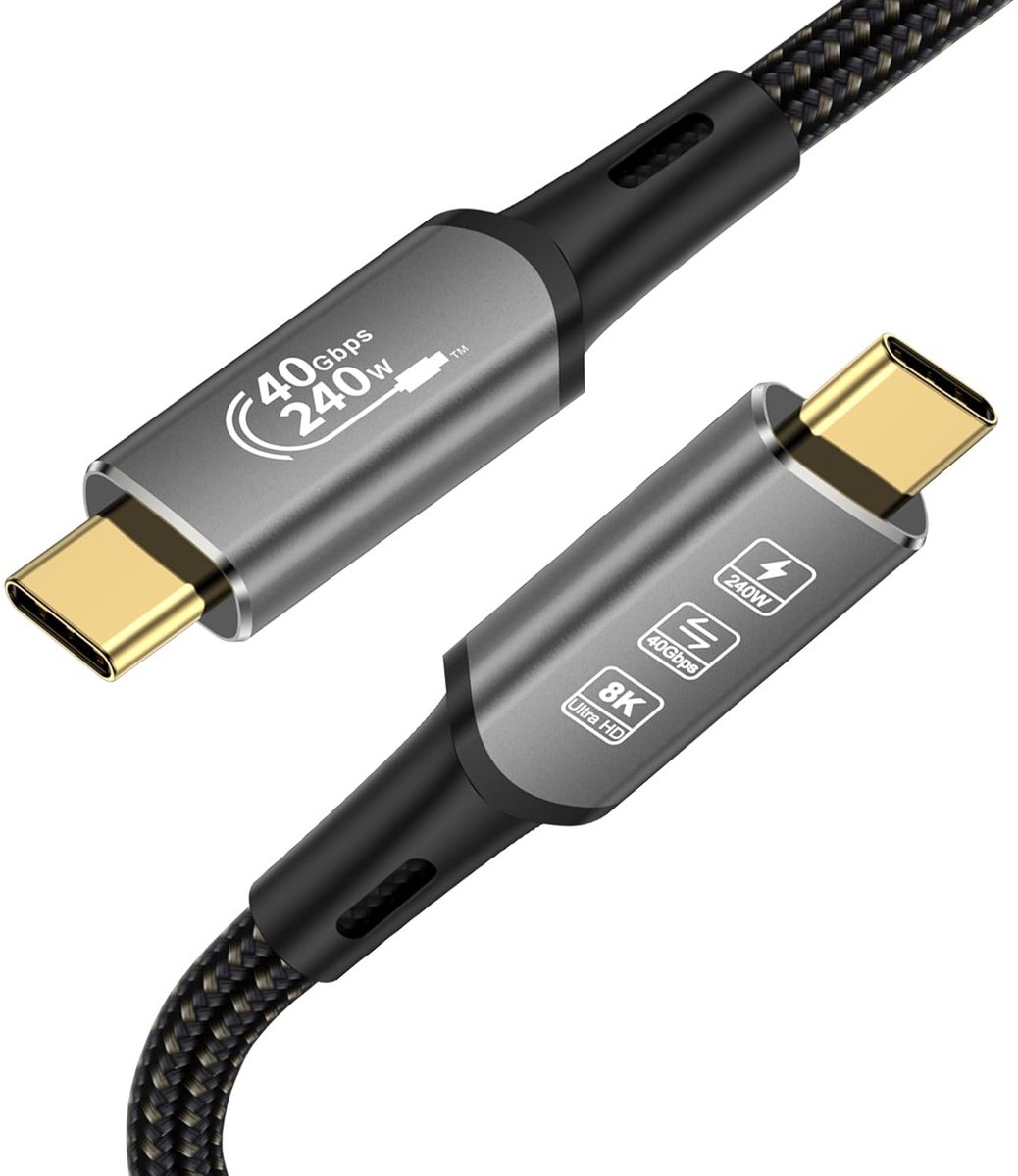 USB4 Type-C Kabel 8K 60Hz 40Gbps Gegevensoverdracht en 240W PD Snel Opladen