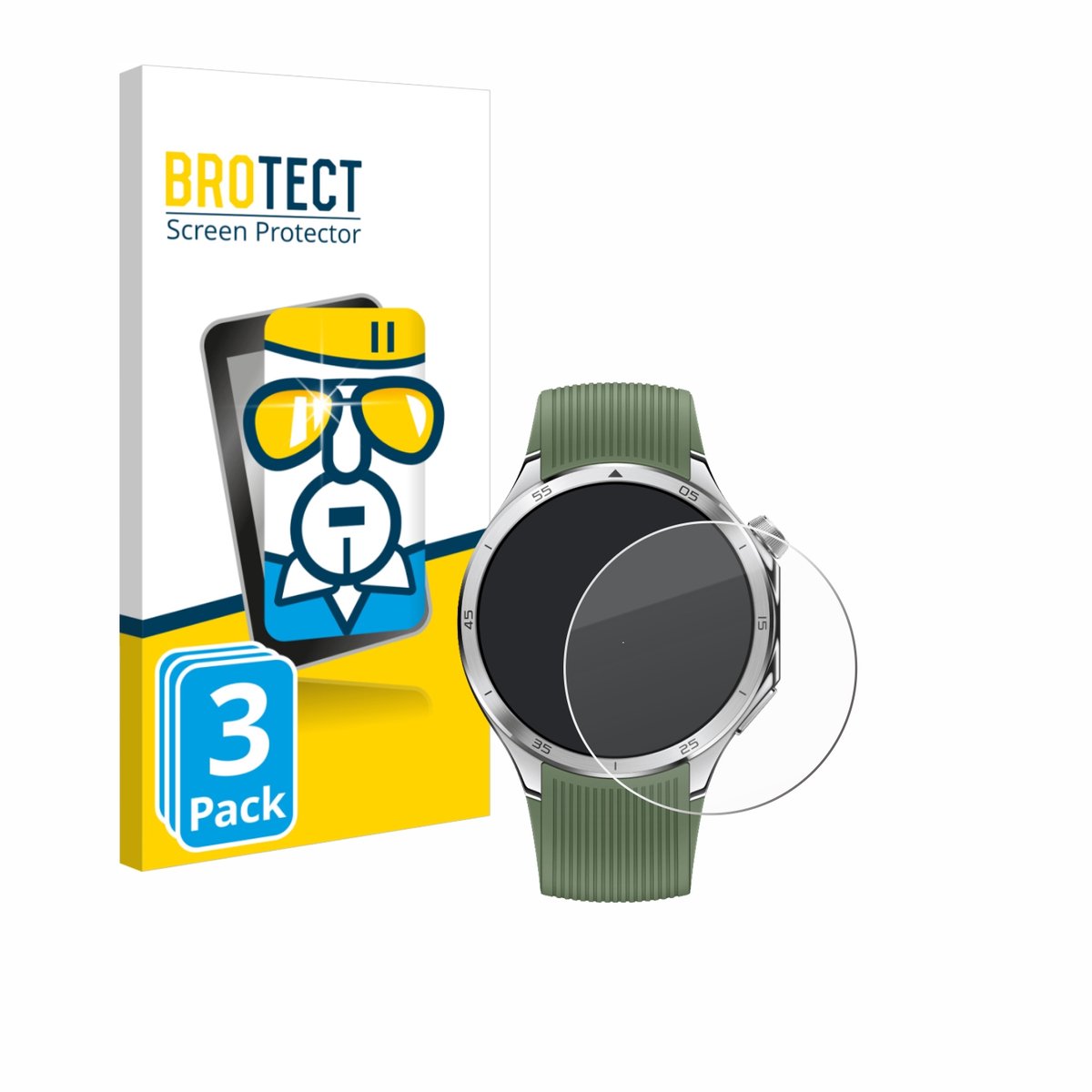 BROTECT - Glas Screenprotector voor OnePlus Watch 3 - Gehard Beschermglas 9H 3 Stuks
