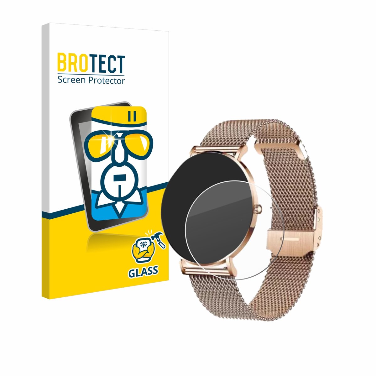 BROTECT - Glas Screenprotector voor Xcoast X-Watch Siona 2 - Gehard Beschermglas 9H