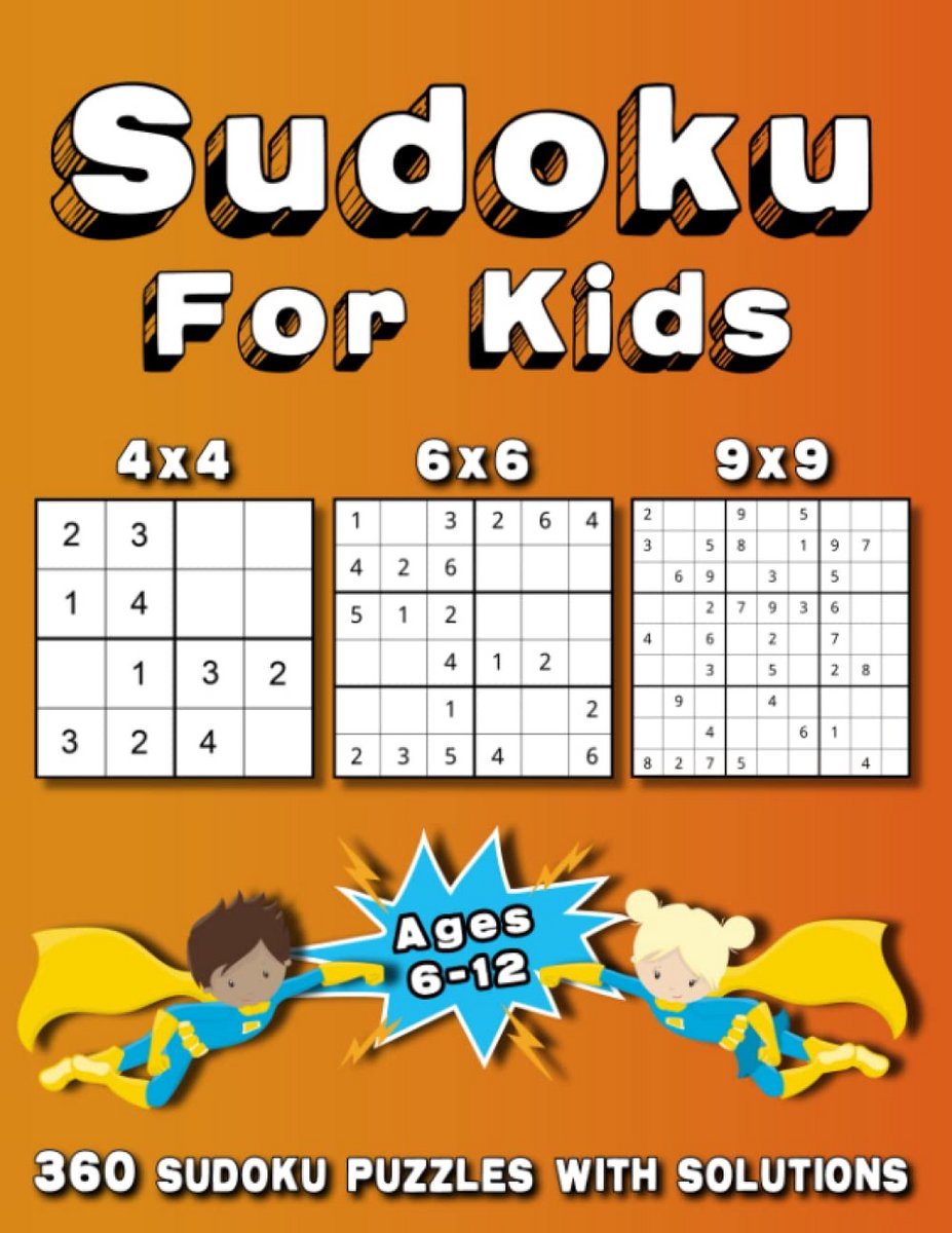 Sudoku Puzzelboek voor Kinderen 6-12 Jaar met 360 Oplosbare Sudoku's