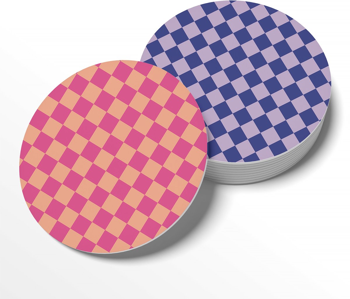 BONT | Onderzetters - 6 stuks - Blokken - Coasters - Rond - Kunst - Watervast - Interieurobject - 10cm - Kunststof