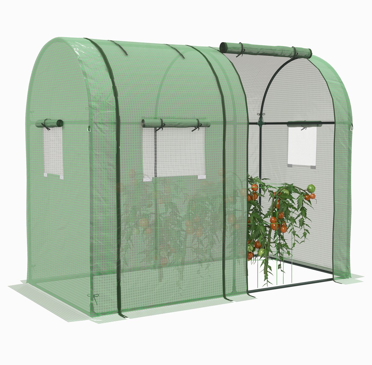 Outsunny Kas - Staal - 185x94x150cm - Groen