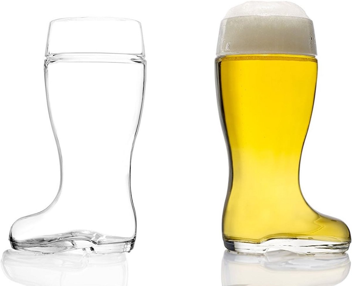 Set van 2 Bierlaarzen 500 ml - Stijlvol Loodvrij Kristalglas - Vaatwasmachinebestendig