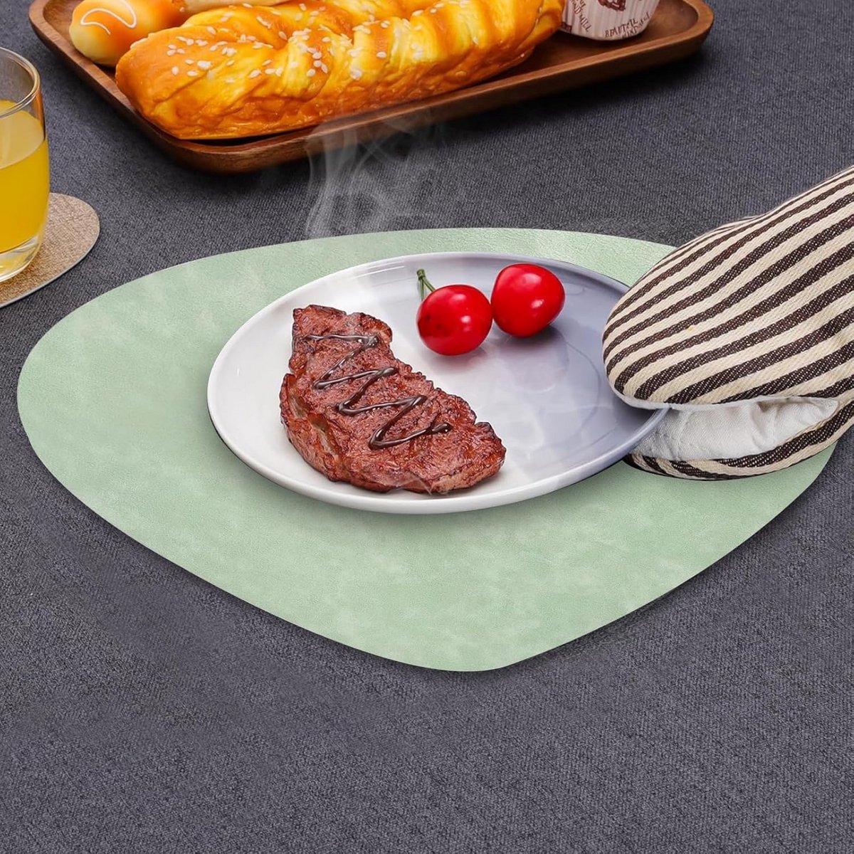 Set van 6 Dubbelzijdige Antislip Placemats en Onderzetters - Afwasbaar Tafelonderlegger