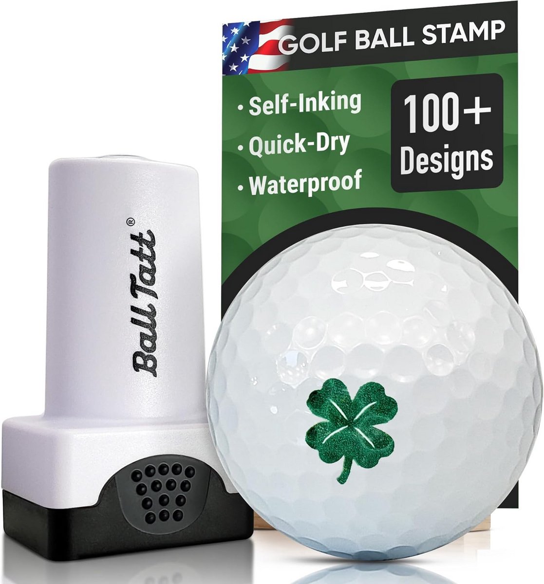 Golfbalstempel met Klaverdesign voor Duurzaam Markeren