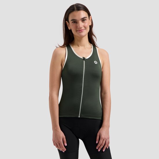 Maillot de cyclisme Mouwloos Rogelli Abbey pour femme - Vert/ Sable - Taille L