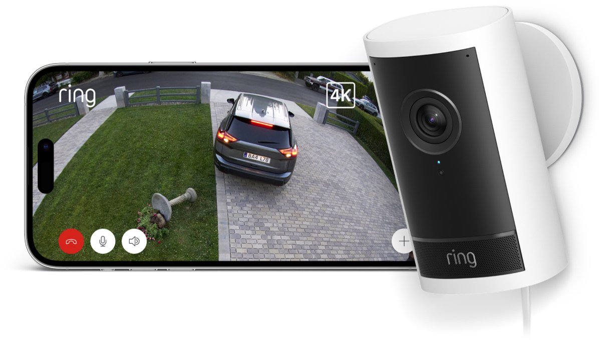 Ring Outdoor Camera Pro Beveiligingscamera 4K Plug-In Wit - afbeelding 2