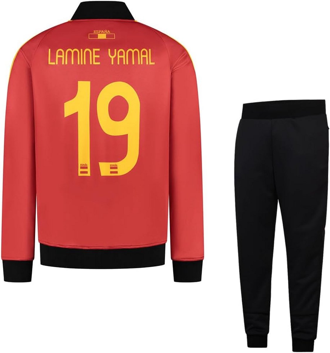 Spanje Trainingspak Lamine Yamal Nummer 19 - Kinderen en Volwassenen