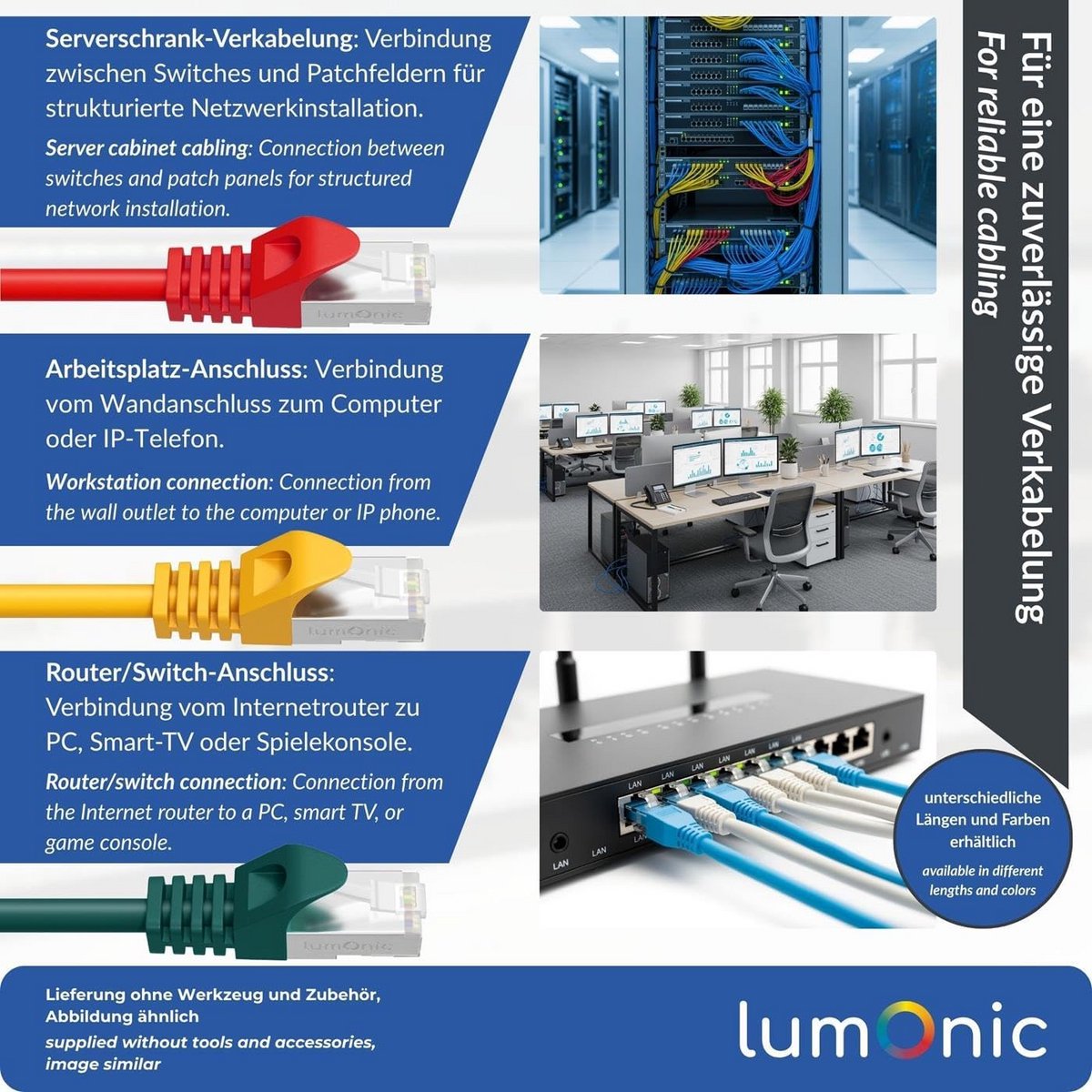 CAT7 Netwerkkabel 20 meter - S/FTP Ethernet LAN Kabel met RJ45 Connectoren - Blauw
