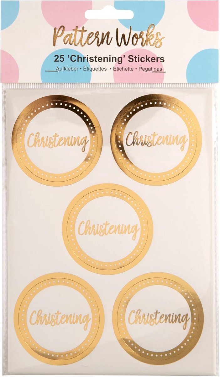Gouden 'Doop' Stickers - 25 Stuks voor Feestdecoratie en Bedankjes