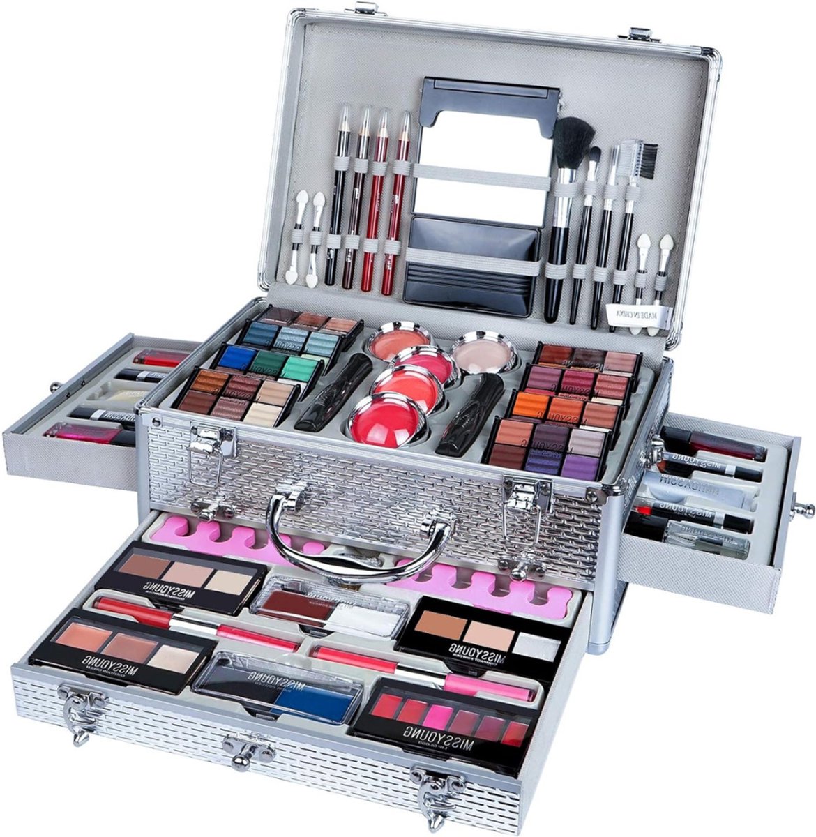 VIN® Make Up Koffer - Met Inhoud - Make Up Set Voor Meisjes - Make Up Koffer Kinderen – Gevulde Make Up Kist Kind - Met Make Up Dames - Cadeau Voor Kinderen – Complete Set