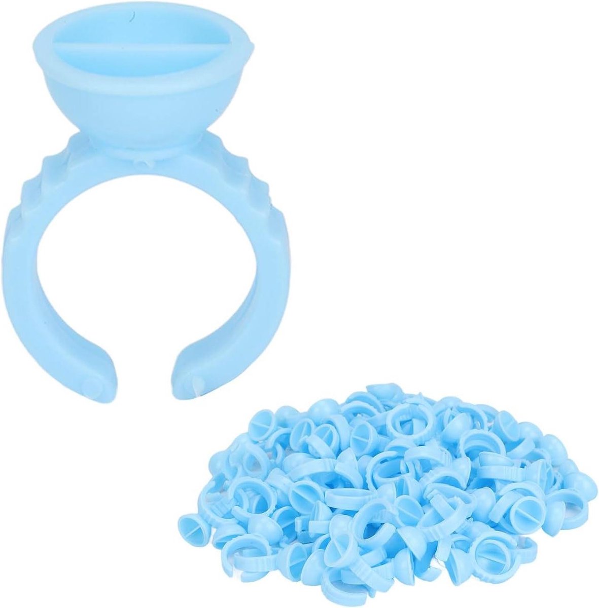 Lijm Houder Ringen Cups - Set van 300 Stuks - Plastic - Wimper Extension - Make-up - Nail Art