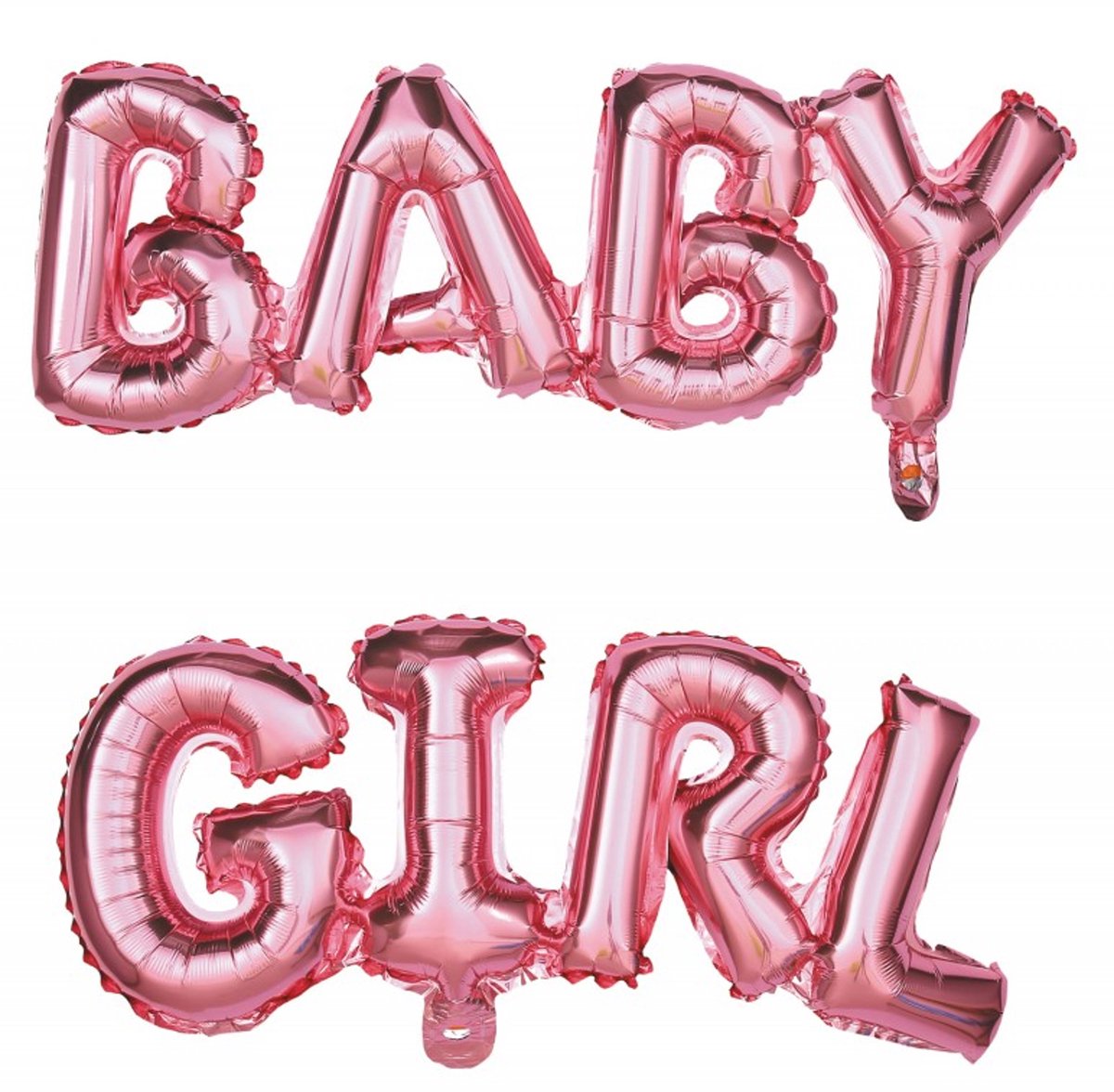 PARTYPRO - Aluminium folieballonnen letters Baby Girl Roze 118 x 24 cm baby shower decoratie