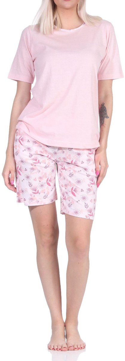 Normann Elegante dames shorty pyjama met korte mouwen - ook in overmaatse maten rosa