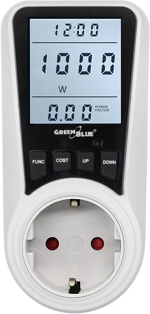 Professionele Wattmeter voor Elektriciteitsverbruik Met Stopcontact