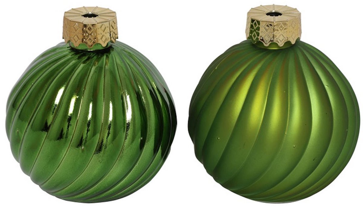 Countryfield Kerstbal ro Stripe a2 groen Ø10cm