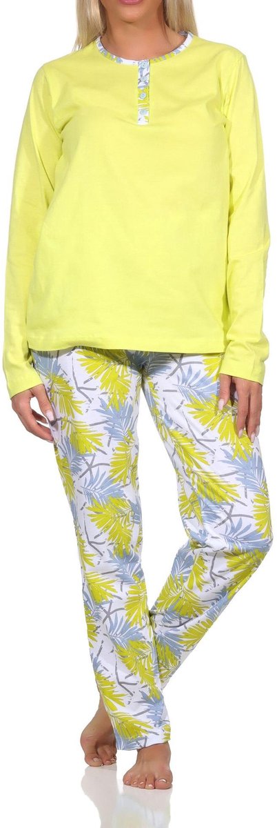 Normann Prachtige damespyjama met broek in bloemenprint - ook in oversize grün