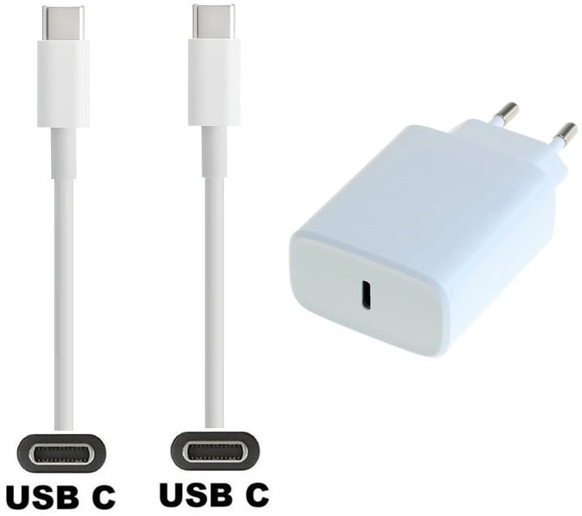 OneOne 20W Snellader + 3, 0m Sterke Usb C Naar C Kabel. Pd Lader. Oplader Adapter Past Op Jbl Endurance Peak Ii, Flip 5 / 6, Free 2, Go 3, Jr310BT,